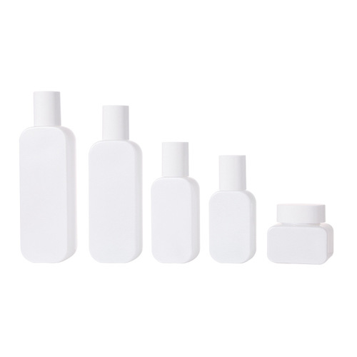 Pearl White Square Pressed Emulsion Essence Pouch 50g Cream Glass Bottle