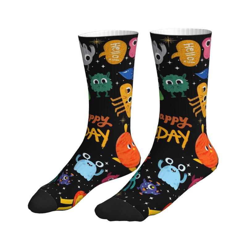 Pod Printed Cross-Border Popular Socks Featuring Cute and Playful Cosmic Monster Graffiti, Specially Designed for Children Pod Printed Cross-Border Popular Socks Featuring Cute and Playful Cosmic Monster Graffiti, Specially Designed for Children