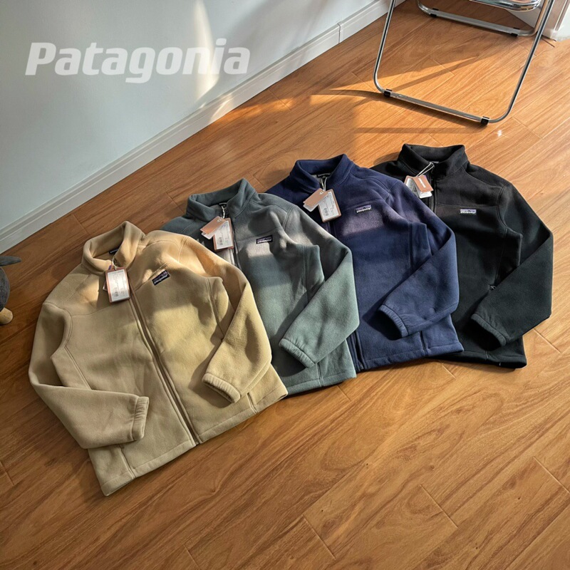 Pata P-6 Logo Jkt Soft Shell Outdoor Fleece Stand Collar Zipper Jacket Loose Fit Mid-Length Style