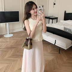 夏日小背心 多色入 嗲俏木耳邊顯瘦針織上衣