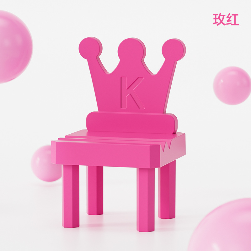 Venta directa de fábrica, regalos promocionales creativos de plástico, silla de dibujos animados, soporte para teléfono móvil de escritorio, soporte para teléfono móvil, se puede imprimir LOGO