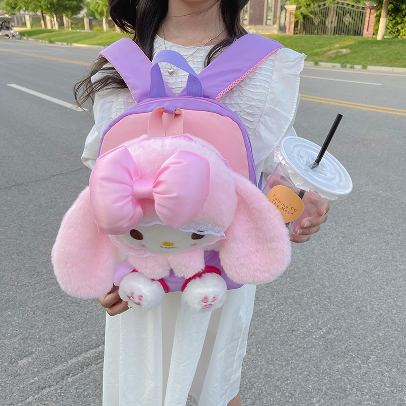 Mochila de dibujos animados para niños 2022 nueva moda coreana mochila de jardín de infantes adorable mochila de conejo de peluche