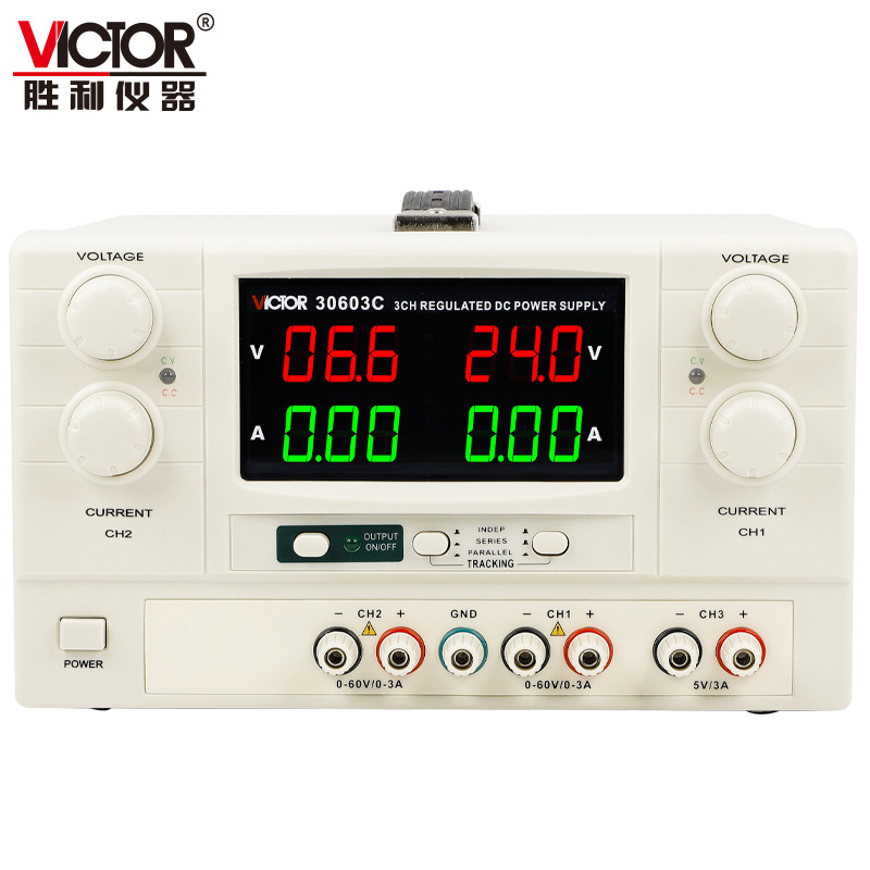 直流电源 三路大功率 胜利 VC33010B三位显示60V 10A可调稳压电源