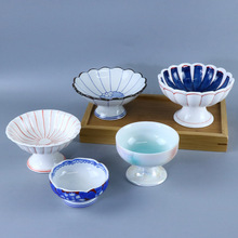 日式陶瓷高脚碟高台盛器复古小菜碟前菜碟小食碟创意刺身装饰碟子