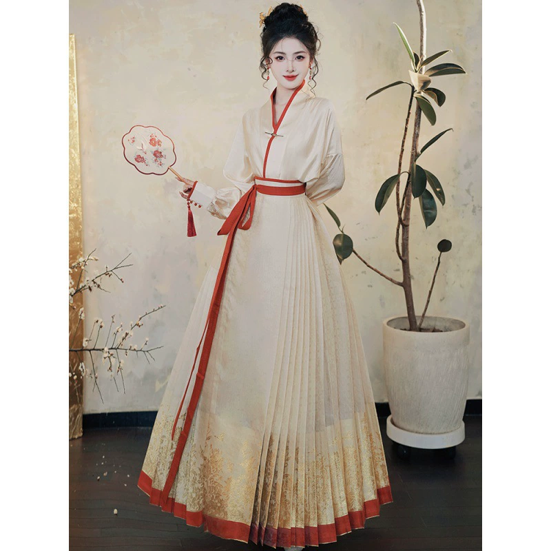 Новый китайский стиль, улучшенная юбка с конским лапшой, женская ранняя весна 2024 новый стиль, который можно носить на работе