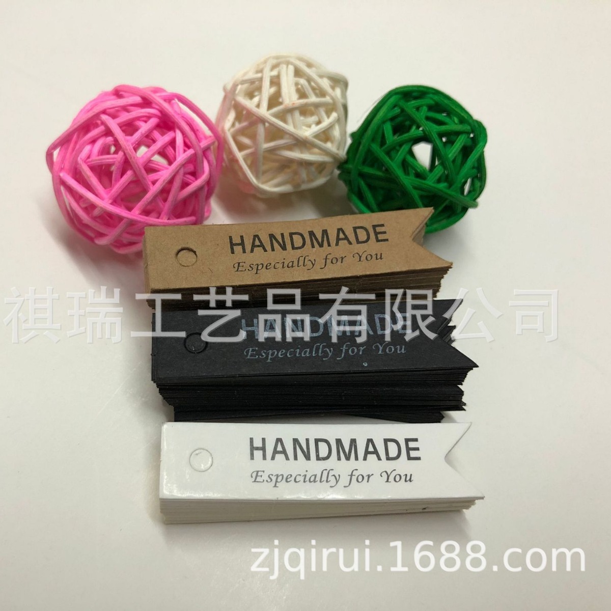 现货 HANDMADE 迷你鱼尾 旗子 牛皮纸吊牌 DIY 烘焙 礼物 标签