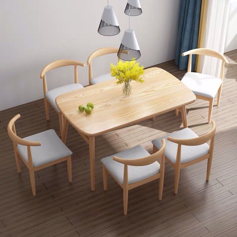 Combinación de mesa y silla de comedor, apartamento pequeño simple, comedor, mesa de comedor rectangular doméstica económica, fábrica de fuente de una pieza al por mayor
