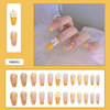 Removable fake nails, nail stickers for nails with bow for manicure, ready-made product, french style