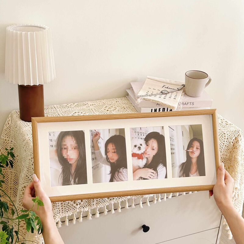 Creative Wooden Three-Piece Set with Four or Nine Grids for Couple Photo Printing and Framing, Suitable for Tabletop Display or Wall Hanging Creative Wooden Three-Piece Set with Four or Nine Grids for Couple Photo Printing and Framing, Suitable for Tabletop Display or Wall Hanging