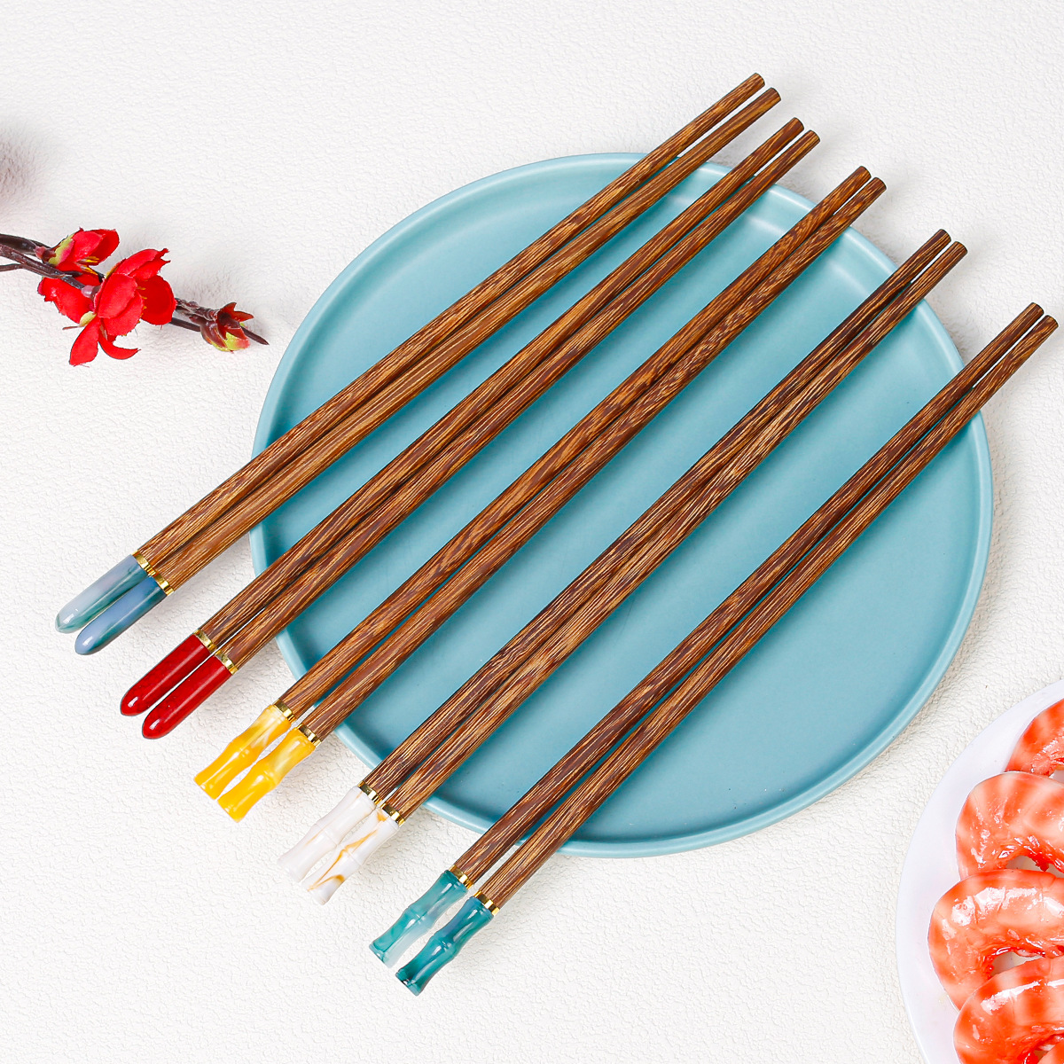 Palillos de madera de ala de pollo, palillos de madera maciza para el hogar, sin pintura, sin cera, comida, una persona, palillos, imitación, jade, regalos, palillos al por mayor