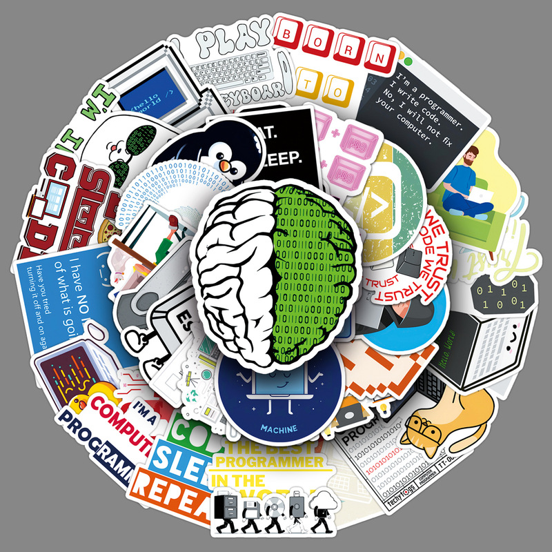 50 Programmer Graffiti Stickers Personality Cross-border Hot Selling Creative Coding Career Decorative Laptop Stickers 50 Programmer Graffiti Stickers Personality Cross-border Hot Selling Creative Coding Career Decorative Laptop Stickers