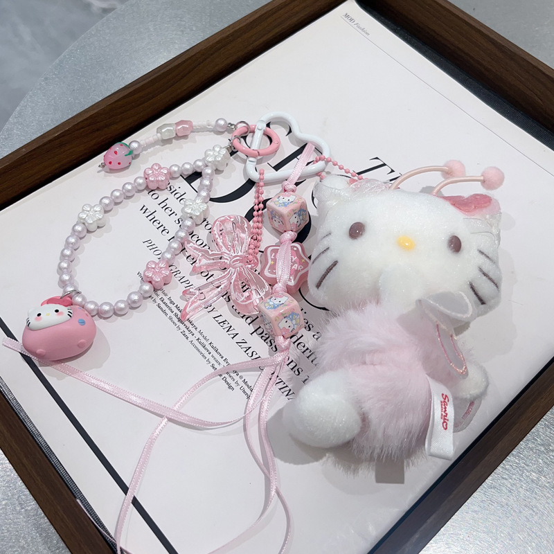 花田密语天使kt包挂粉色甜美系饰品百搭挂件少女心可爱钥匙扣新款|undefined