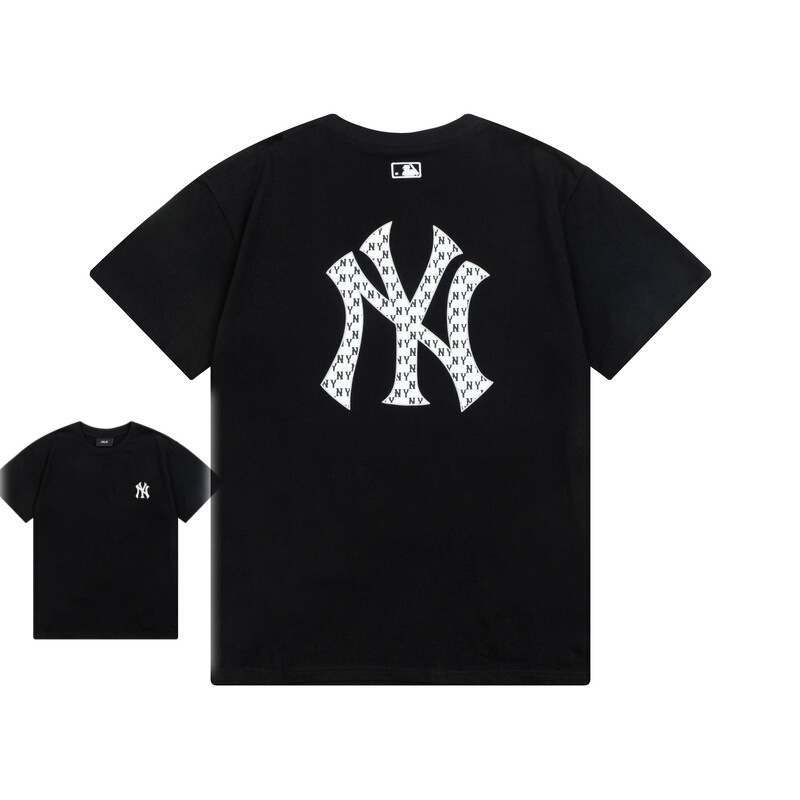 クロスボーダー MLB&NY ベーシックプリント高品質レディース T メンズ半袖コレクション共同ブランドの純綿通気性ボトリングシャツ|undefined