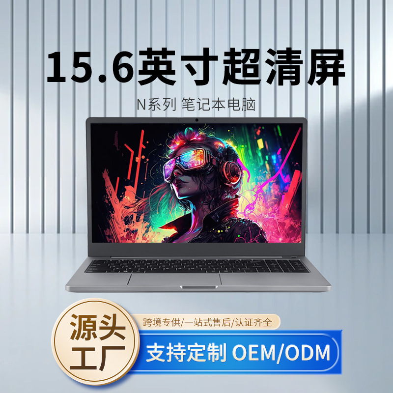 Cross-Border Domestic Thin and Light Computer 15.6inch Amd Full-Screen Office Gaming Entertainment Pc Notebook Customized Portable
