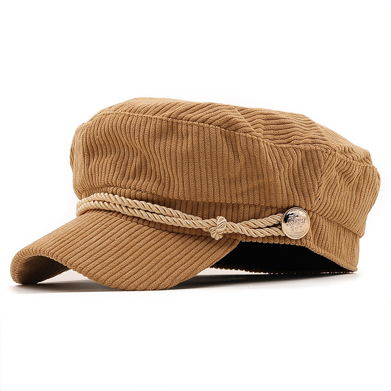Autumn Solid Color Corduroy Octagonal Hat Wholesale Nihaojewelry display picture 12