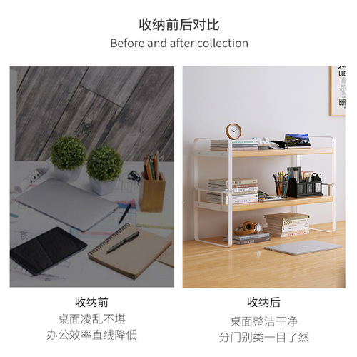 Desktop bookshelf small simple bedroom wrought iron storage rack office shelf table storage living room Internet celebrity bookcase