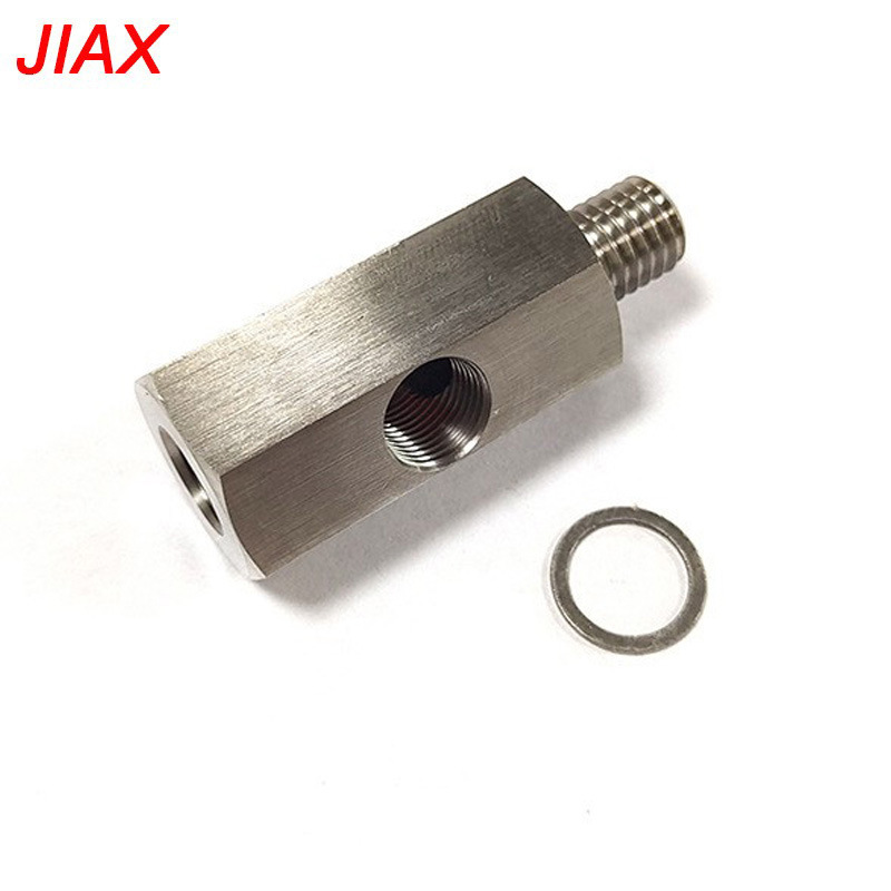 Coche modificado M10X1.5 rpm 1/8NPT roscado acero inoxidable 304 tee turboalimentado conector de tubería de alimentación