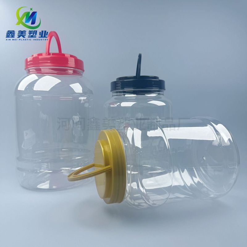 大容量収納バケツペットプラスチック包装ボトルスナックおもちゃ収納バケツポータブルカバー透明ボトル|undefined