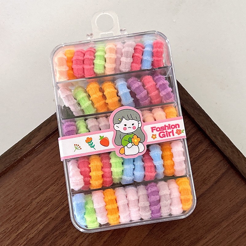 Banda de goma para niños en caja banda de cabello para niños banda de cabello para niñas banda de goma para niñas lazo de pelo para bebés no duele el pulgar del cabello image 67