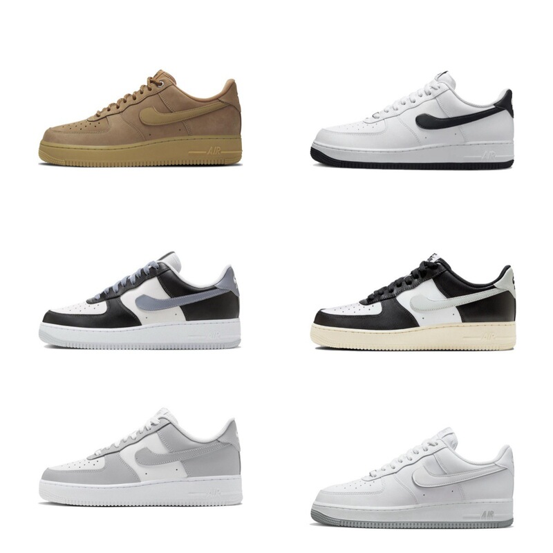 Original Air Force One Men's Sneakers Casual Flat White Shoes Women's Milk Coffee Trendy Sneakers