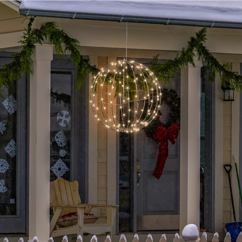 跨境热卖圣诞Sphere发光球 户外庭院装饰彩灯 圣诞节布置夜光挂件