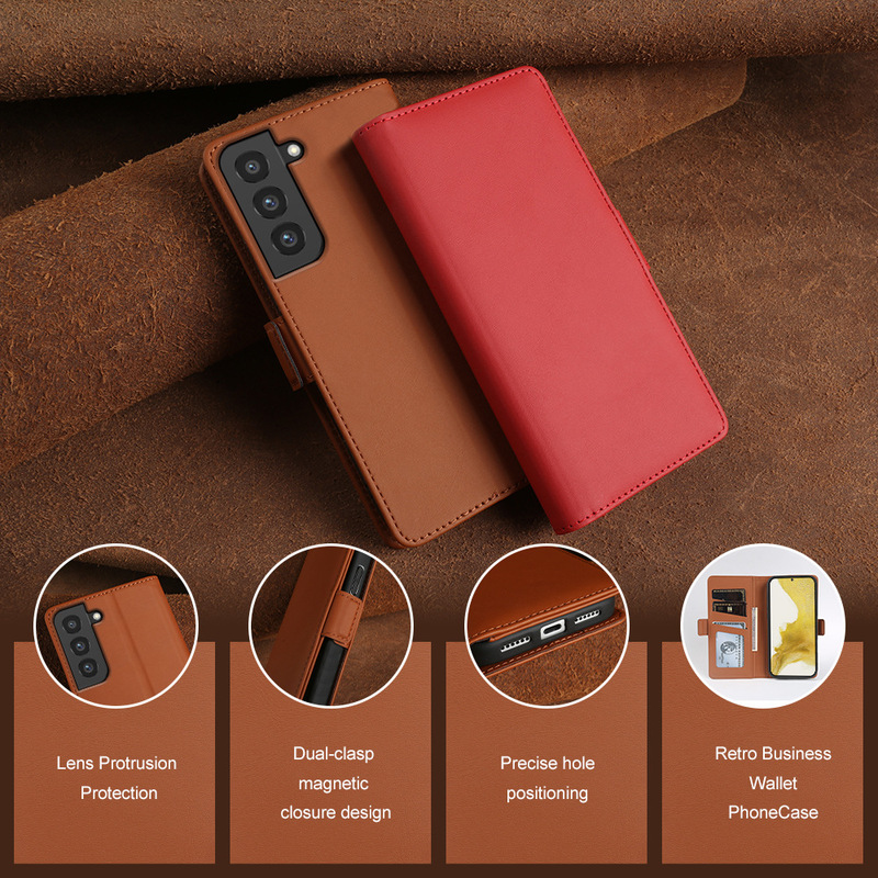 Samsung S24/S23/S22 Skin-Feel Flip Leather Phone Case with Card Holder, Stand, and Anti-Fall Business Protective Cover Samsung S24/S23/S22 Skin-Feel Flip Leather Phone Case with Card Holder, Stand, and Anti-Fall Business Protective Cover
