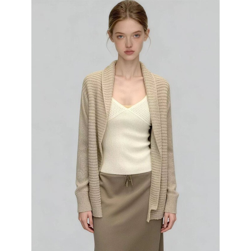 French-style, high-end, long-sleeved knit cardigan for women, perfect for spring, offering a relaxed and fashionable look with its soft and comfortable texture, ideal as an outer layer or a stylish top French-style, high-end, long-sleeved knit cardigan for women, perfect for spring, offering a relaxed and fashionable look with its soft and comfortable texture, ideal as an outer layer or a stylish top