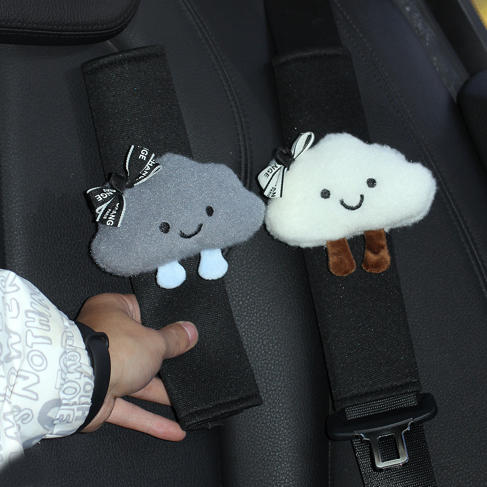 Car Seat Belt Shoulder Cover, Universal for All Seasons, Creative Little Cloud, Suitable for Tesla Interior Decorations for Girls