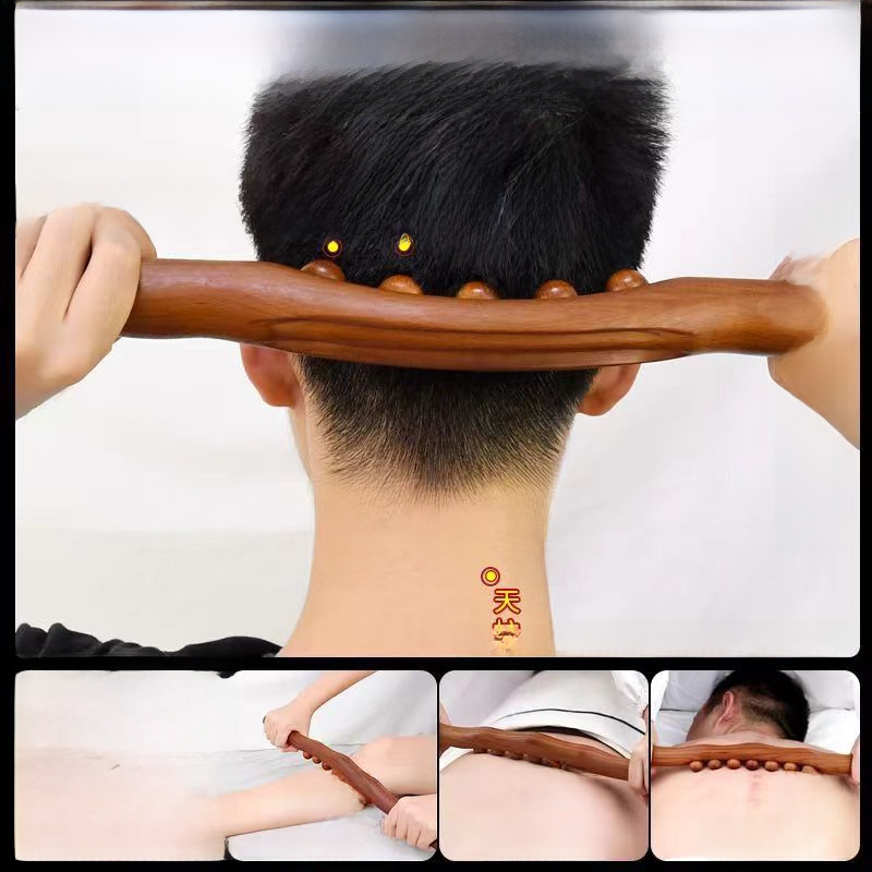 Carbonized 10 Bead Double Row 12 Beech Beech Rolling Bar Massage Stick ...
