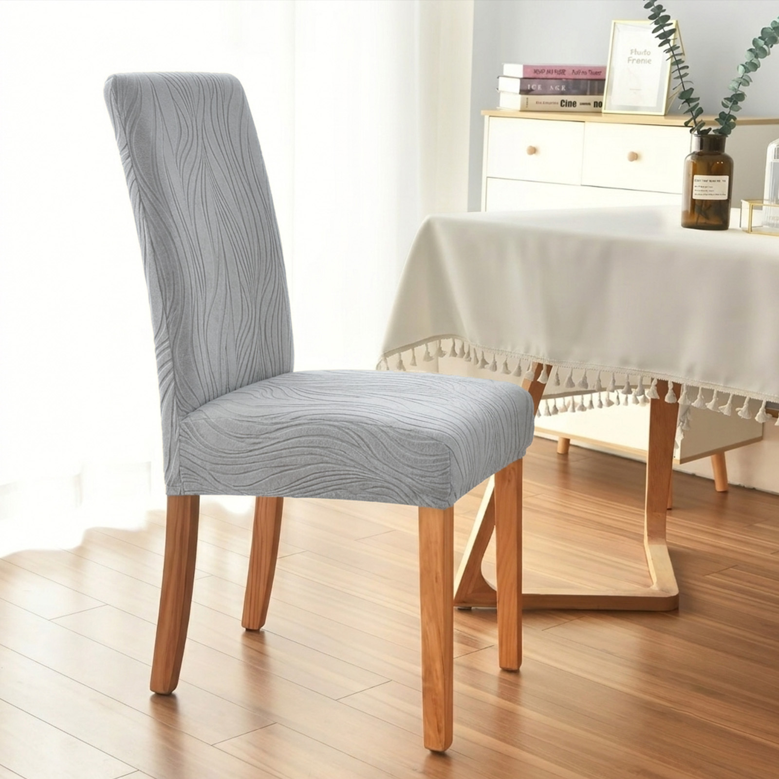 TEMU transfronterizo Jacquard Willow cubierta de silla elástica de color sólido para hoteles domésticos de estilo europeo y americano cubierta de silla aplicable