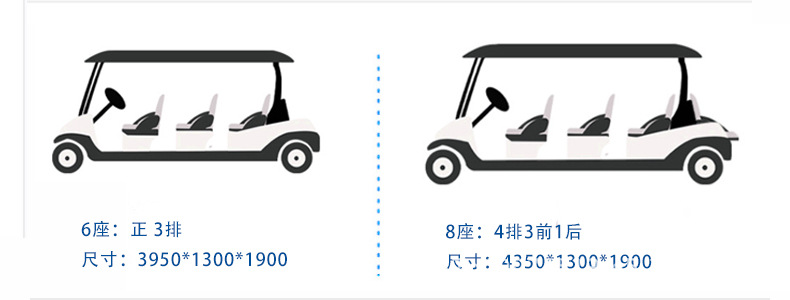 2-4-6 Seat Electric Golf Cart, Tourist Car for Scenic Spots, Factory Shuttle, Reception and House Viewing Vehicle, Four-Wheel Patrol Car