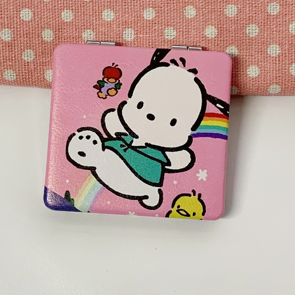 Nuevo perro Pacha osos de fresa doble cara plegable espejo de maquillaje tienda en línea tienda de espejo pequeño fábrica al por mayor