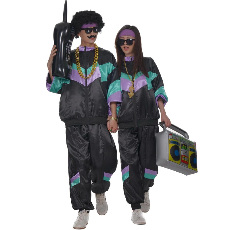Cross-Border 80S Disco Sportswear Jacket and Pants Jogging Clothing Retro Style 80S Theme Party