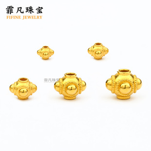 18K Gold Ancient Gold Dragonfly Eye Spacer Beads Dzi Beads Accessories Handmade DIY Braided Rope Bracelet Necklace Beaded Material Accessories