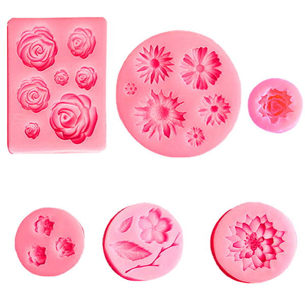 Silicone fondant contains rose