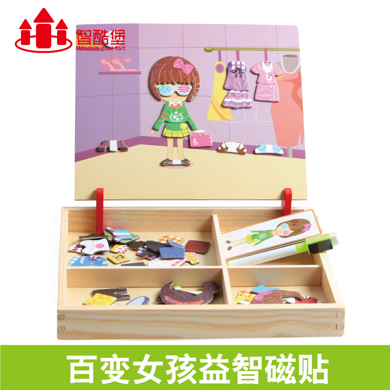 Educación temprana para niños Rompecabezas de rasgos faciales Rompecabezas magnético Pegatinas magnéticas Vestir 3-6 años Juguetes de jardín de infantes Pinpinle Personalización