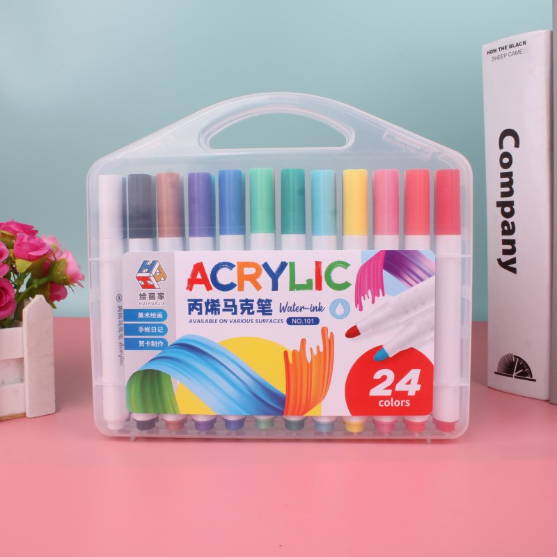 Estudiante al por mayor DIY pintura acrílico marcador de arte de los niños creativos graffiti impermeable no se desvanece cepillo de color