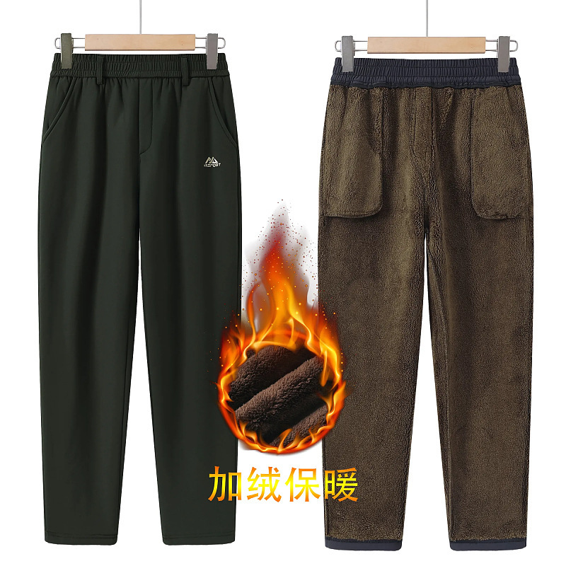 Middle-Aged and Elderly Men's Fleece-Lined Thickened Sports Casual Pants, Winter Pants for Dad, Autumn and Winter Warm Cotton Pants for Grandpa, Suitable for Outdoor Wear Middle-Aged and Elderly Men's Fleece-Lined Thickened Sports Casual Pants, Winter Pants for Dad, Autumn and Winter Warm Cotton Pants for Grandpa, Suitable for Outdoor Wear