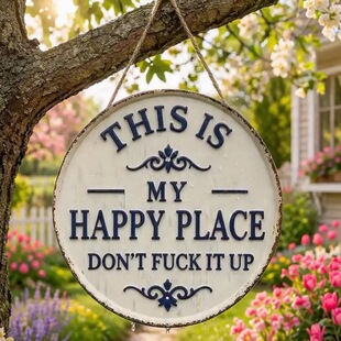 Happy Place &ndash; Vintage Statement Metal Sign ���٘����Fˇ����