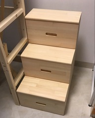 WBZ7 Simple Wooden Ladder Stairs Wooden Ladder Bench Dual-purpose with Drawer Storage Ladder Cabinet Wooden Drawer Bedside Storage