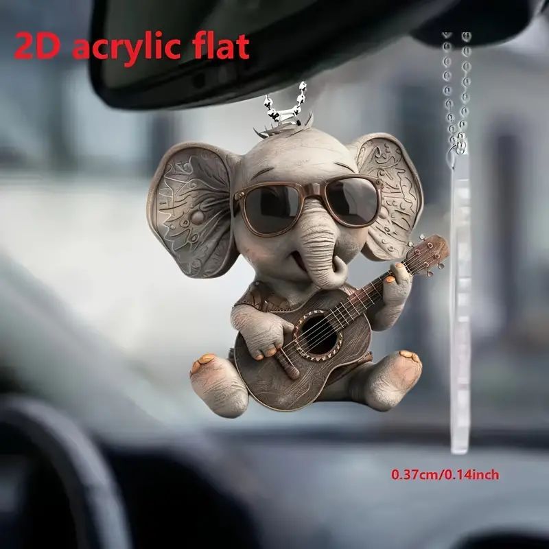 2D nuevo estilo cool elefante regalo de vacaciones colgante plano transfronterizo automóvil espejo retrovisor decoración colgante para el hogar
