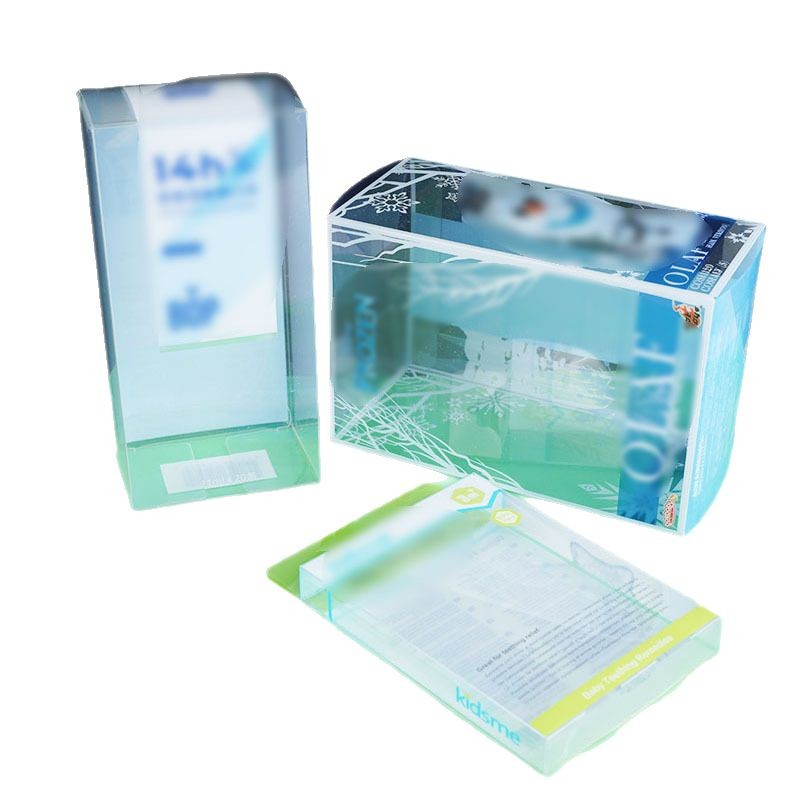 Caja de embalaje transparente de PVC personalizada Caja de embalaje de cubierta de cielo Caja de embalaje de plástico Caja de plástico plegable de pet Logo impreso en color