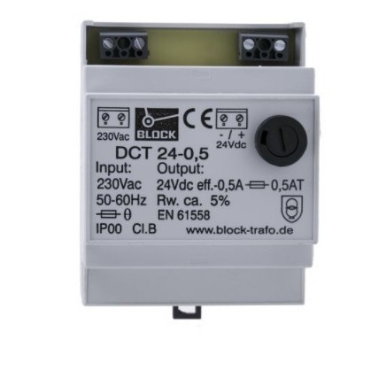 供应Block 电源变压器电源DIN导轨和面板安装电源 DCT24-0.5