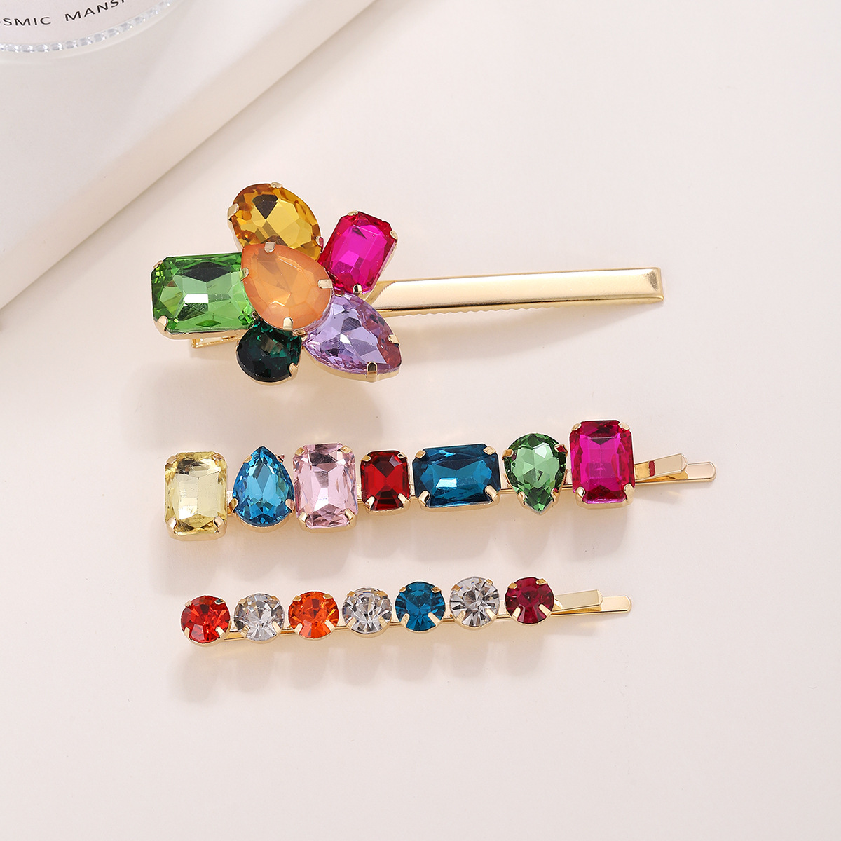 Simple Style Square Water Droplets Metal Plating Inlay Rhinestones Hair Clip 1 Piece display picture 4