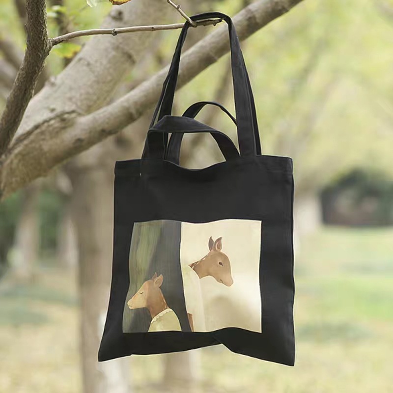 烫画文艺帆布包 单肩包帆布包 简约小清新包 帆布袋 来图定制