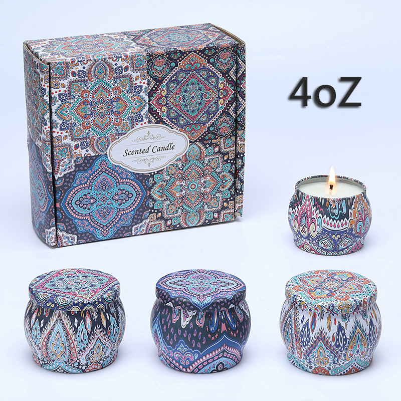 Set de Velas Aromáticas en Caja de Regalo de Cera de Soja, Calmante, para Toda la Familia