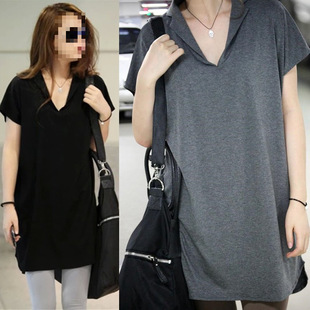 ~ 5 plus size women's shirt summer 2025 new cross-border European station fat solid color loose Europe and the United States long