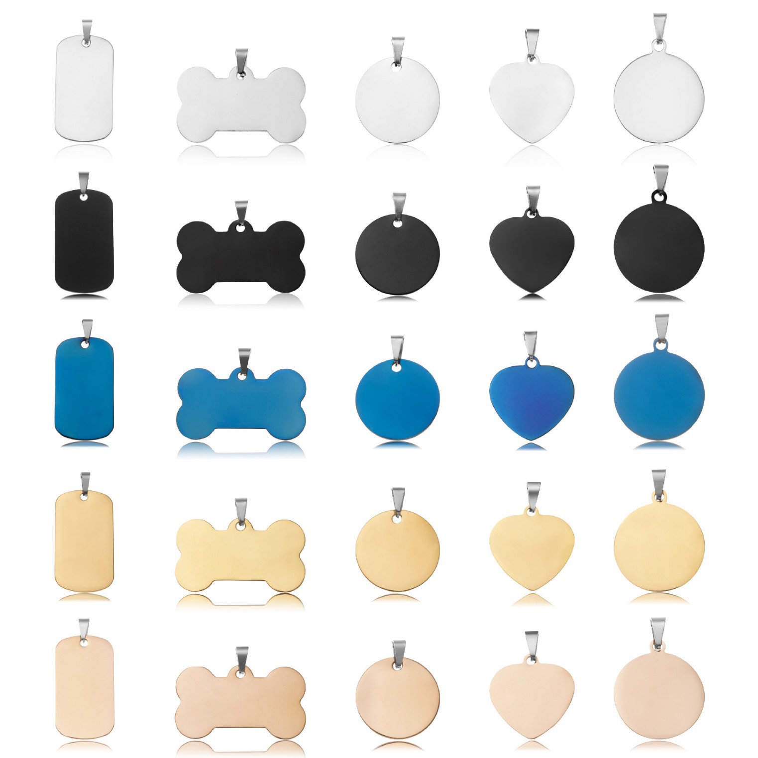 Cross-border hot stainless steel keychain pendant metal pet tag necklace pendant laser lettering factory direct sales