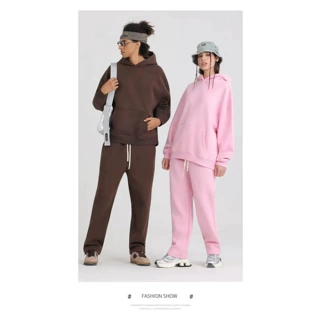 秋冬新款350克欧码大版加厚加绒拉毛连帽卫衣男潮牌印字刺绣logo