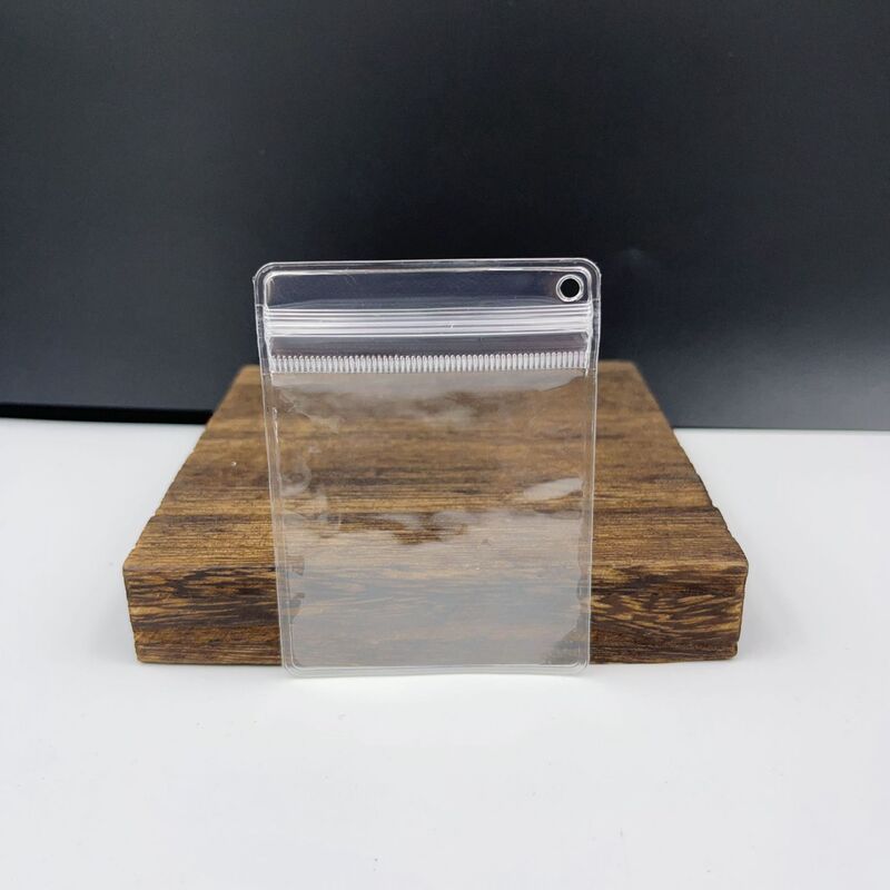 PVC Partial Hole Transparent Self-sealing Bag Jewelry Anti-oxidation Sealed Bag Keychain Packaging Bag Holed Pocket